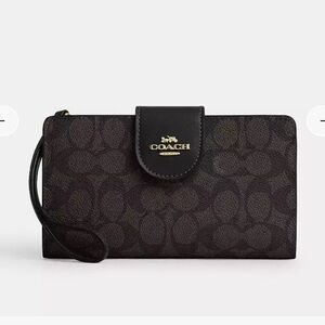 Coach Signature Black Wristlet/Phone Wallet
